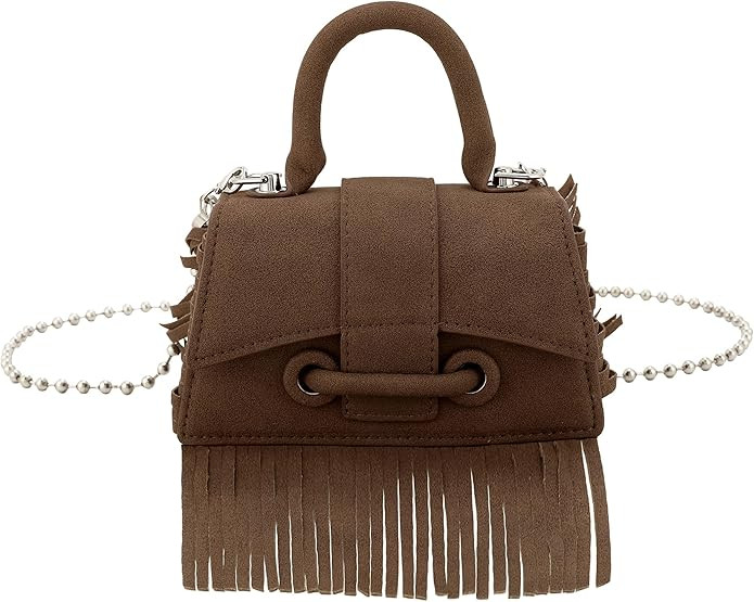 Crossbody Shoulder Bags for Women, Small Vegan Leather Fringe Purse Tassel Mini Satchel Handbags ... | Amazon (US)
