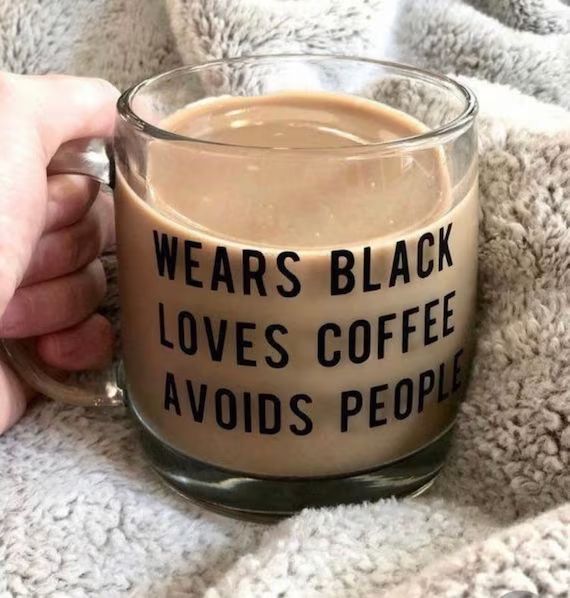 Wears Black Loves Coffee Avoids People Mug  Christmas Gifts | Etsy | Etsy (US)