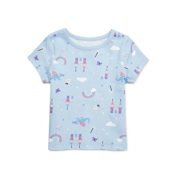 Garanimals Baby Girl Short Sleeve Print T-Shirt, Sizes 0-24 Months | Walmart (US)