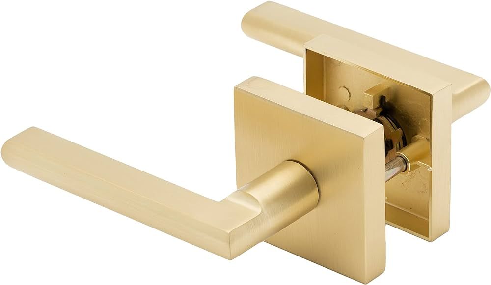 Linkaa Passage Gold Stain Brass Door Lever, Bedroom Bathroom Door Handles Keyless Interiort, Exte... | Amazon (US)