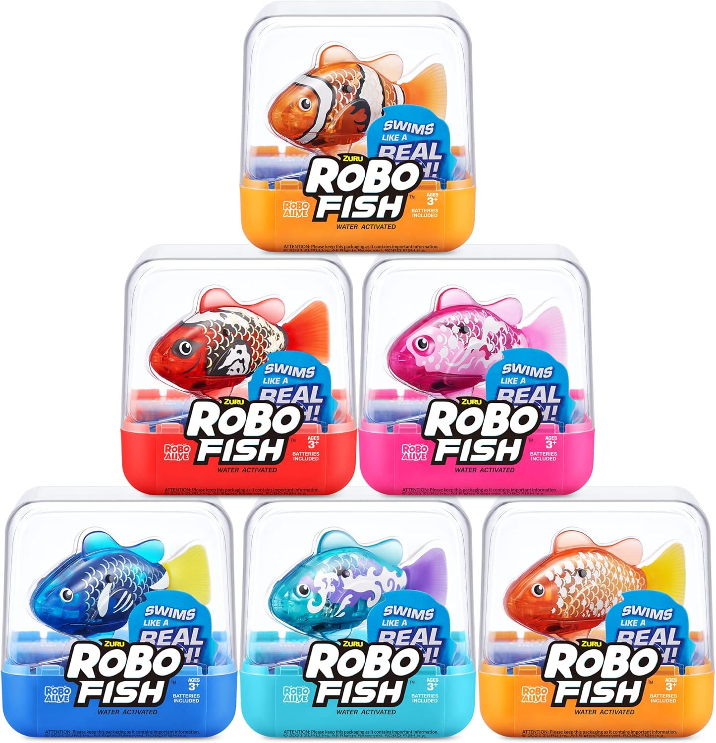 Amazon.com: Robo Alive Robo Fish Robotic Swimming Fish (Teal + Orange) by ZURU Water Activated, C... | Amazon (US)