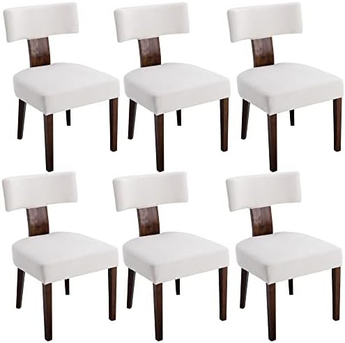 Set of 6 Mid Century Modern Dining Chairs, Farmhouse Velvet Upholstered Accent Chair Curved Backr... | Amazon (US)