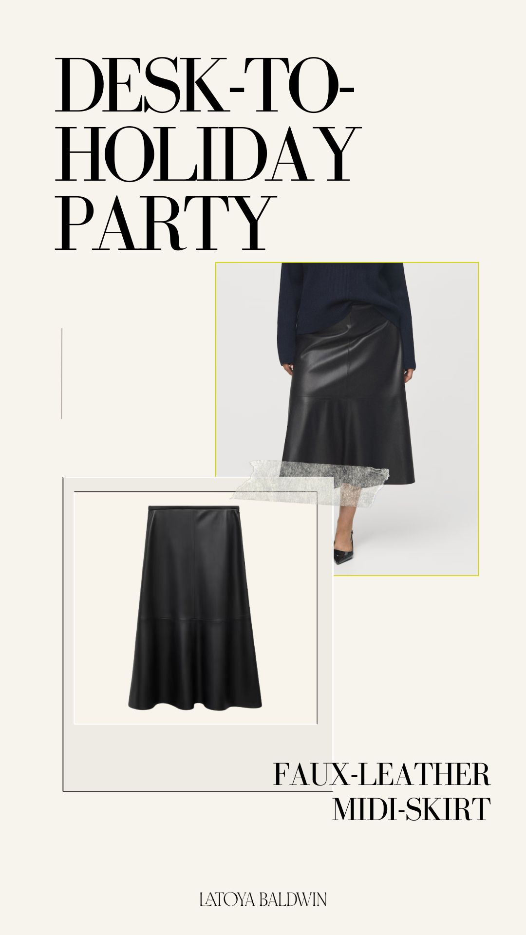 A faux leather skirt that goes from desk to holiday dinner with one quick switch of shoes and a bag.
#desktoparty #holidayoutfit #worktoparty #officestyle #holidaypartylook #versatilewardrobe #holidayfashion #partystyle #workweartoparty #redoutfit 

 #LTKStyleTip 

#LTKWorkwear #LTKHoliday