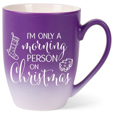 Elanze Designs I'm Only A Morning Person On Christmas Two Toned Ombre Matte Purple and White 12 ounce Ceramic Stoneware Coffee Cup Mug | Target