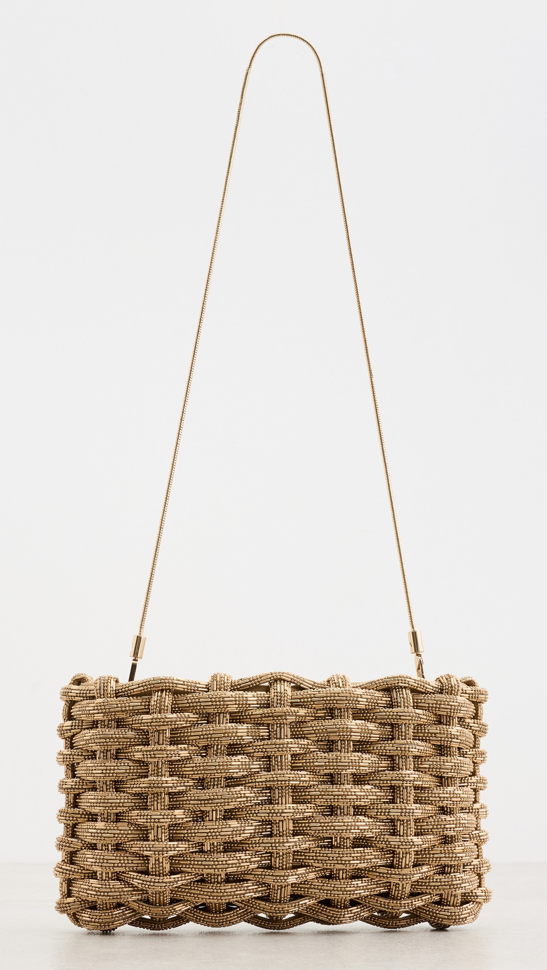 SIMKHAI Morgan Woven Clutch Gold One Size | Shopbop