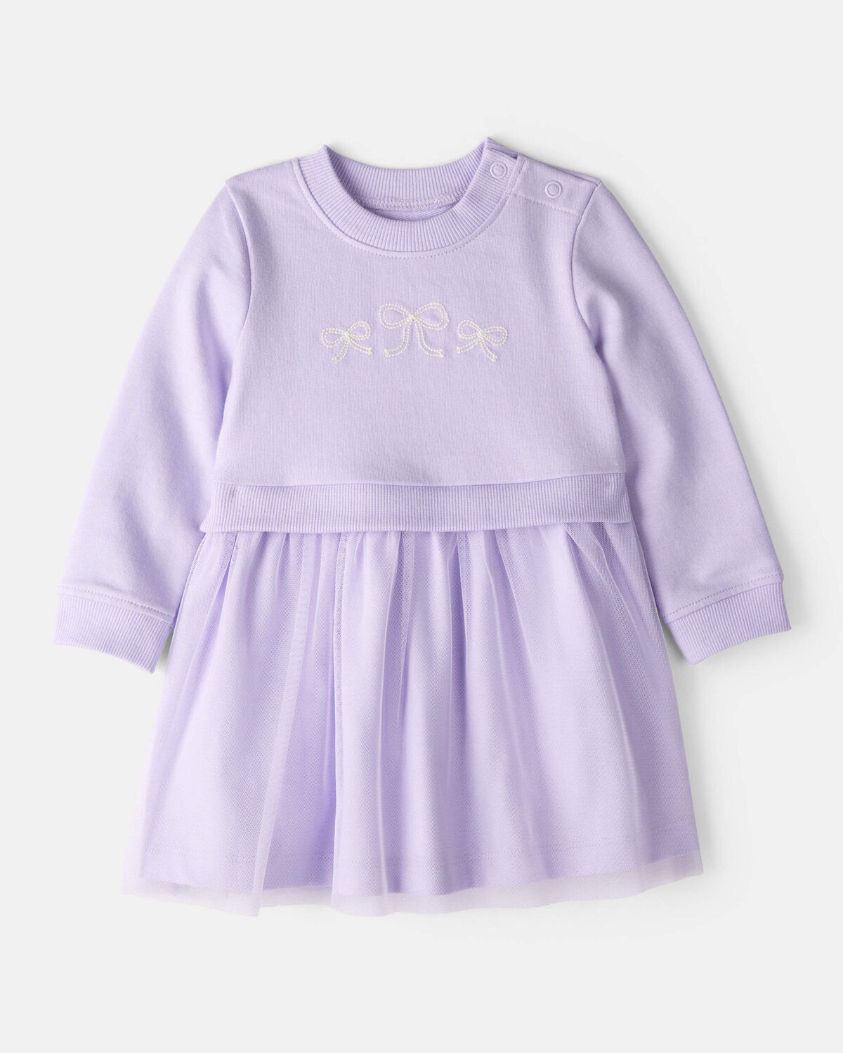 Baby Girl Bow Print Tulle Cotton Dress - Purple | Carter's Inc