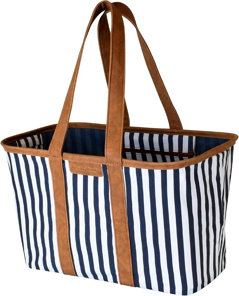 CleverMade EcoBasket Reusable Grocery Tote - Collapsible Storage Shopping Organizer - Heavy Duty ... | Amazon (US)