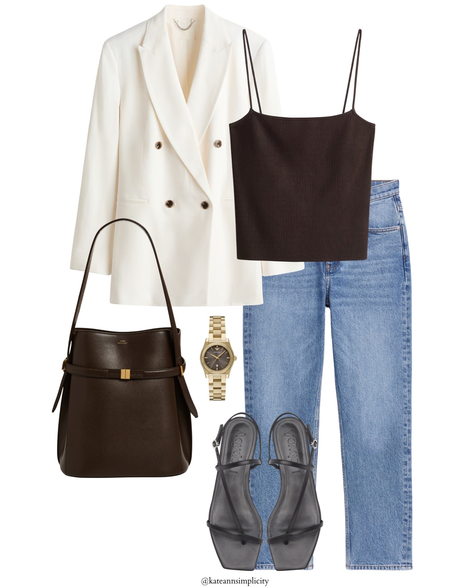 White blazer
Toteme bag 
Aeyde sandals

#LTKootd #LTKSeasonal #LTKOver40