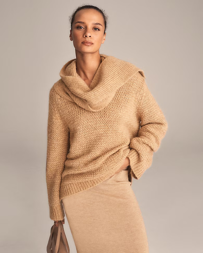Pullover sweater with scarf | J. Crew US