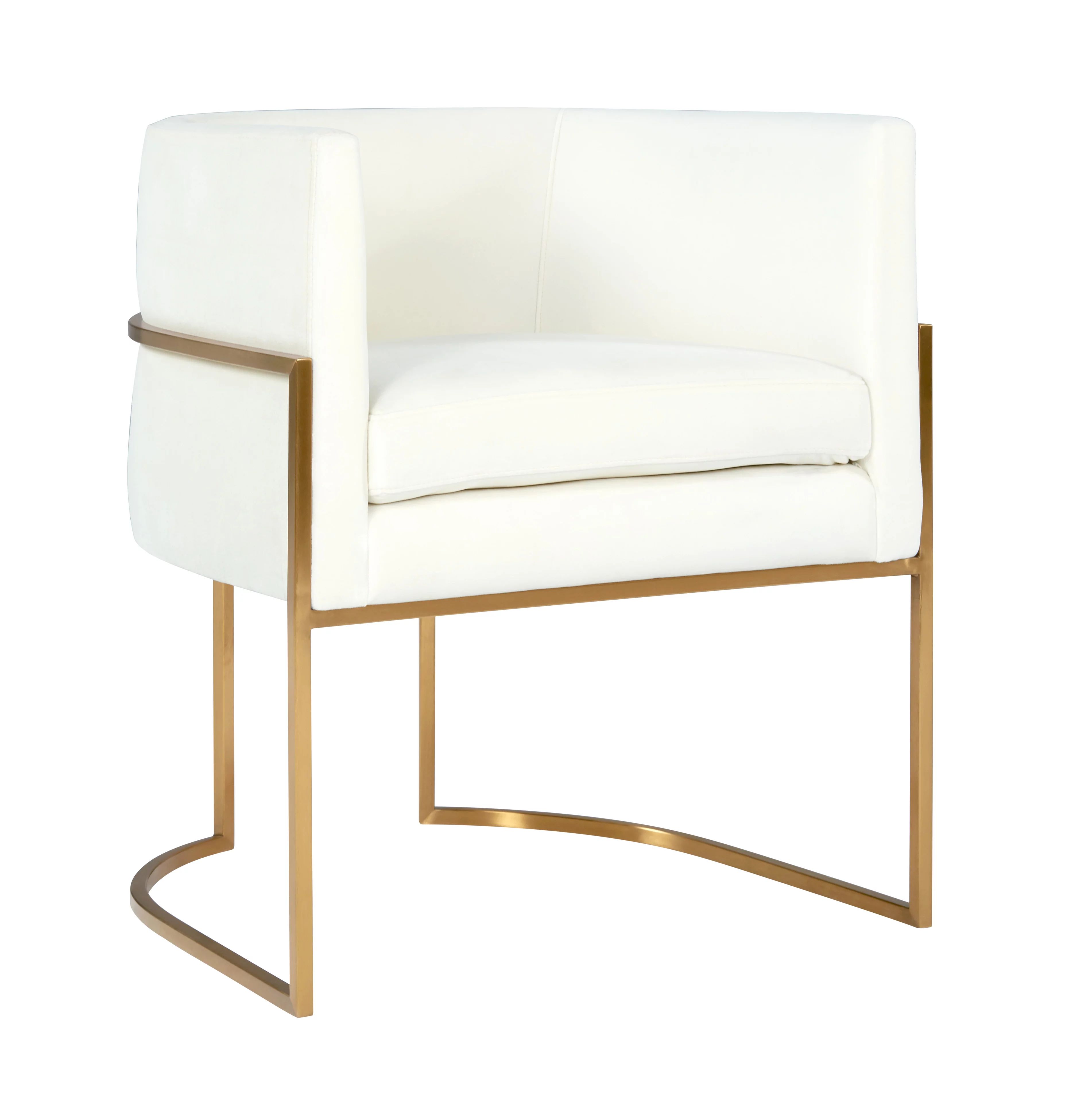 TOV Furniture Giselle Cream Velvet Dining Chair with Gold Frame | Walmart (US)