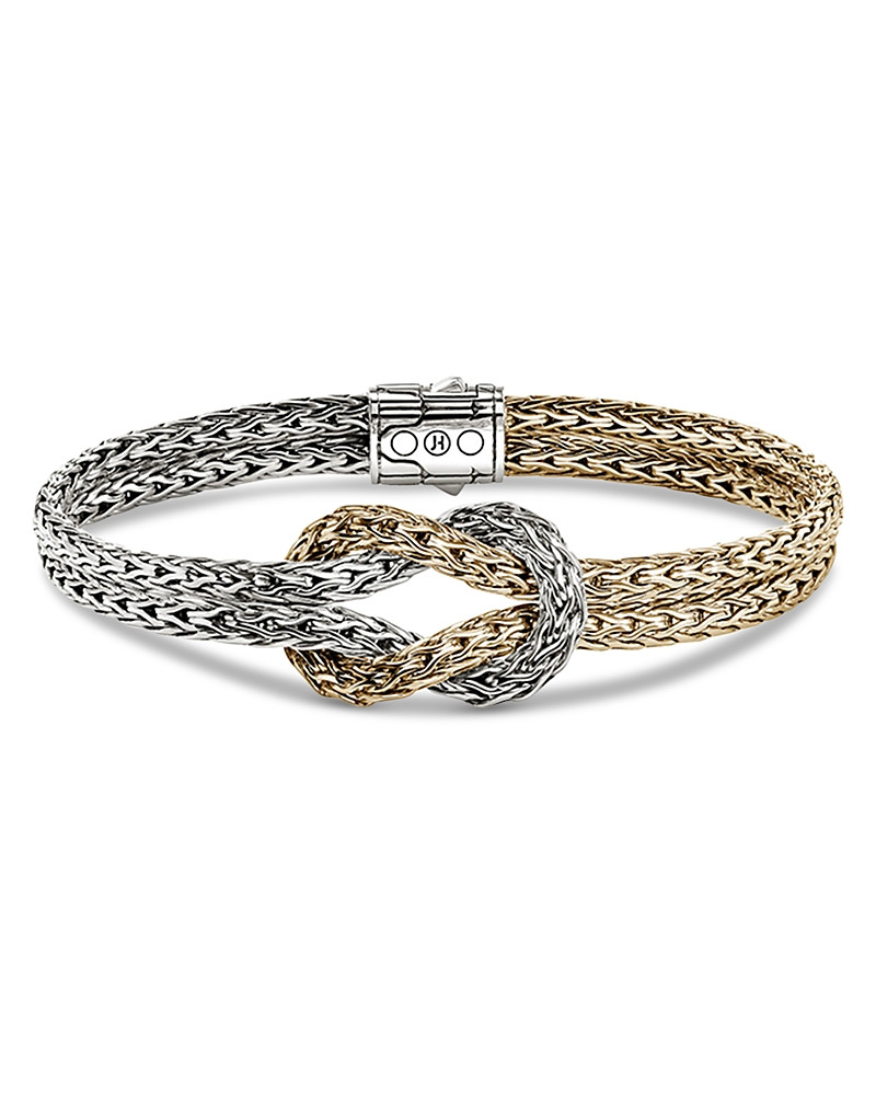 John Hardy 14K Yellow Gold & Sterling Silver Love Knot Woven Chain Statement Bracelet | Bloomingdale's (US)
