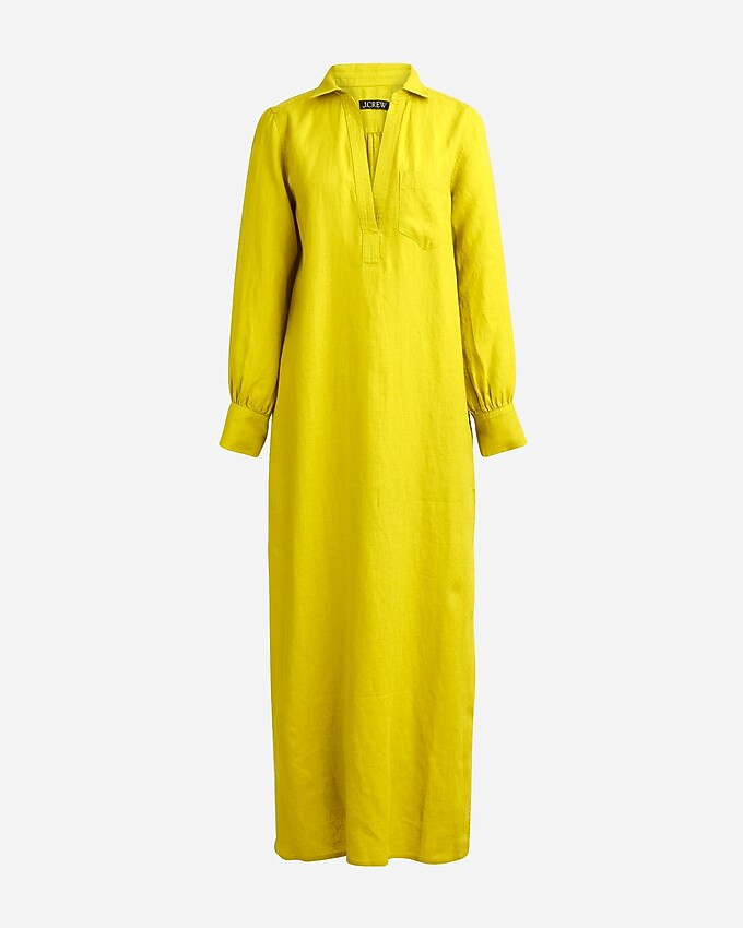 Bungalow maxi popover dress in linen | J. Crew US