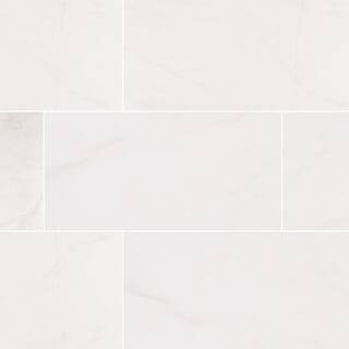 Bianco Dolomite Beveled 12 in. x 24 in. Polished Marble Look Floor and Wall Tile (10 sq. ft./Case... | The Home Depot