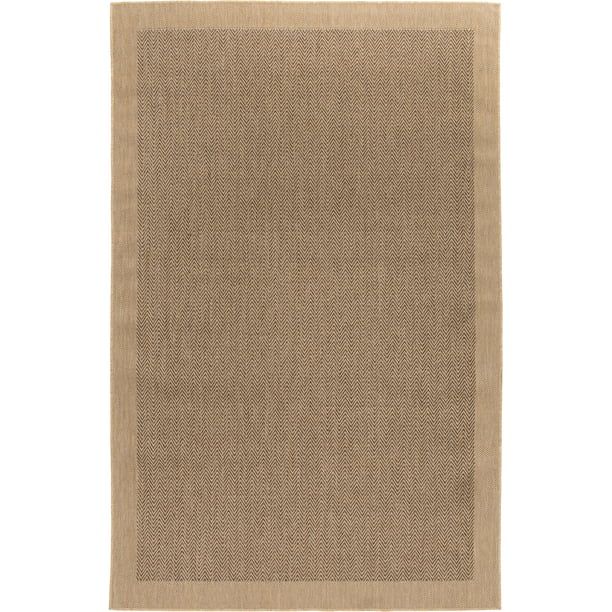 Mainstays 6'6"x9'6" Brown Neutral Border Outdoor Area Rug - Walmart.com | Walmart (US)