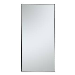 Timeless Home 36 in. W x 72 in. H x Contemporary Metal Framed Rectangle Black Mirror MIR87344BK -... | The Home Depot