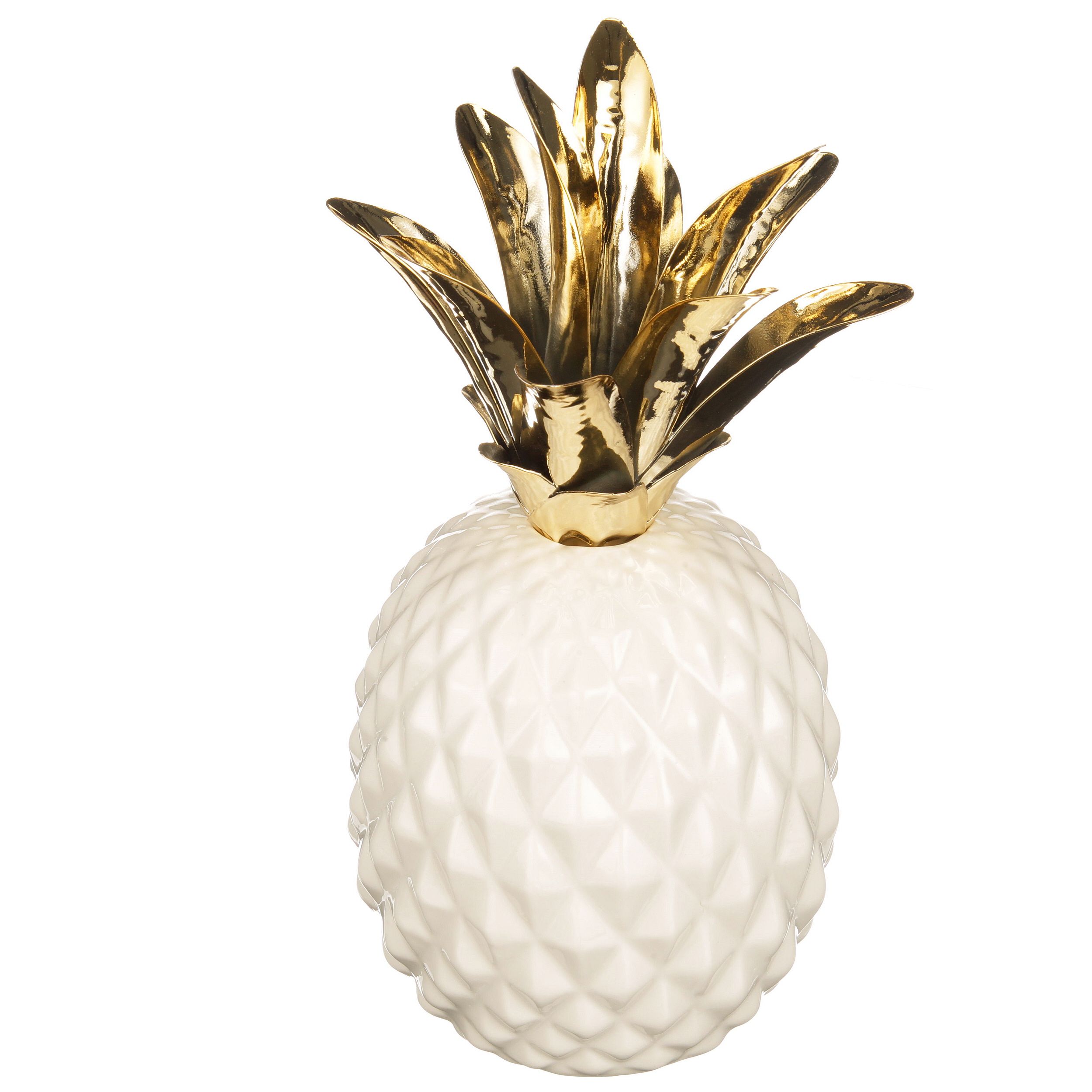 Better Homes & Gardens Decorative Ceramic Pineapple, White and Gold | Walmart (US)