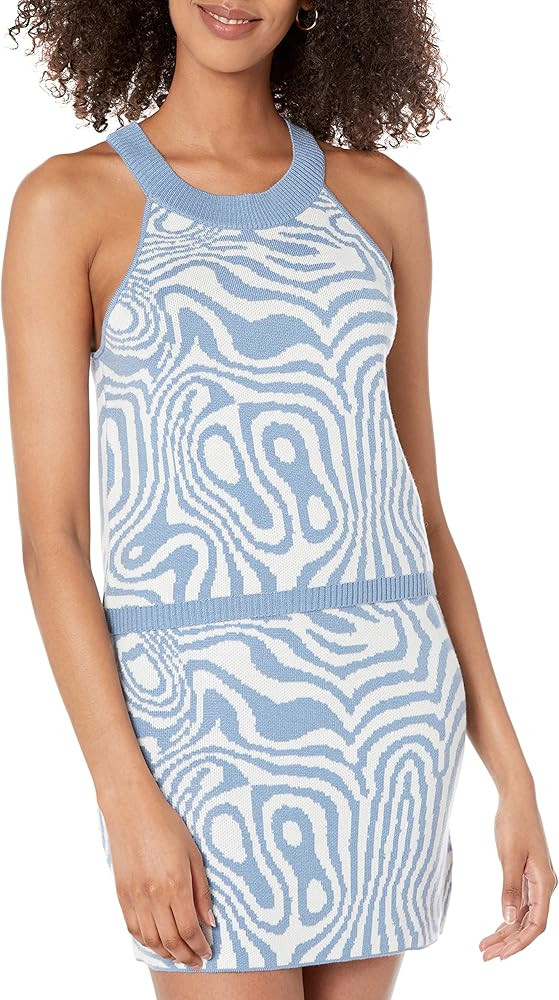 The Drop Women's Ami Cropped Halter-Neck Jaquard Sweater Top | Amazon (US)