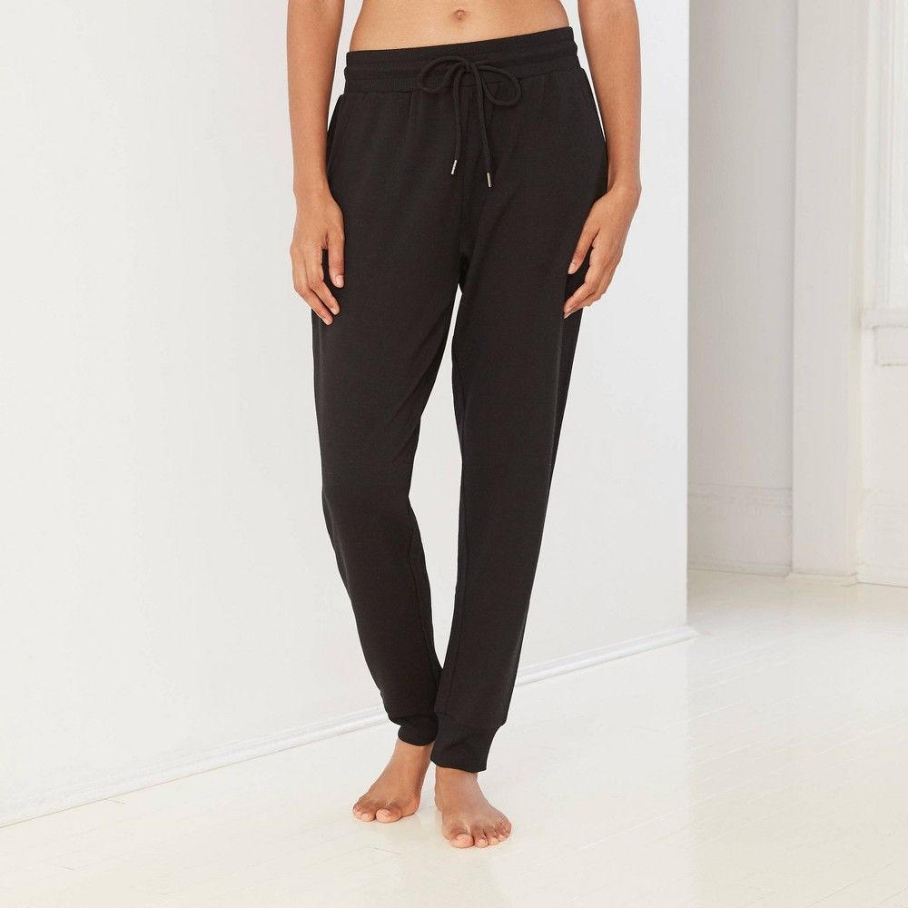 Women's Beautifully Soft Fleece Lounge Jogger Pants - Stars Above Black M | Target