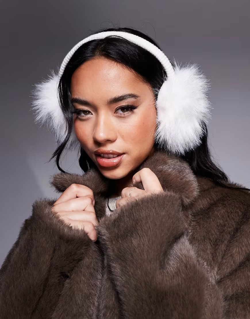 4505 Ski faux fur ear muffs in white | ASOS (Global)