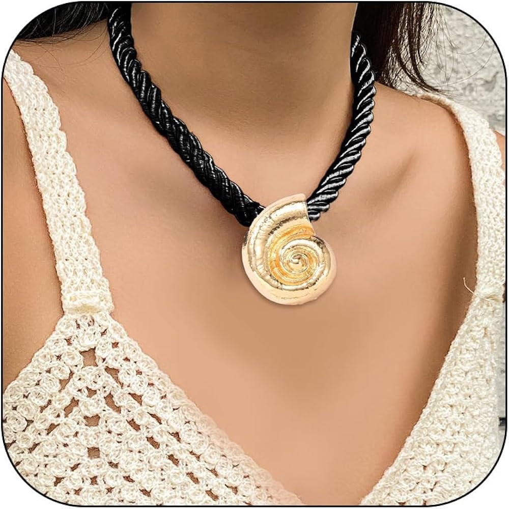 Gold Conch Shell Necklace Gold Necklace Women Seashell Charm Necklace Sea Shell Starfish Choker A... | Amazon (CA)