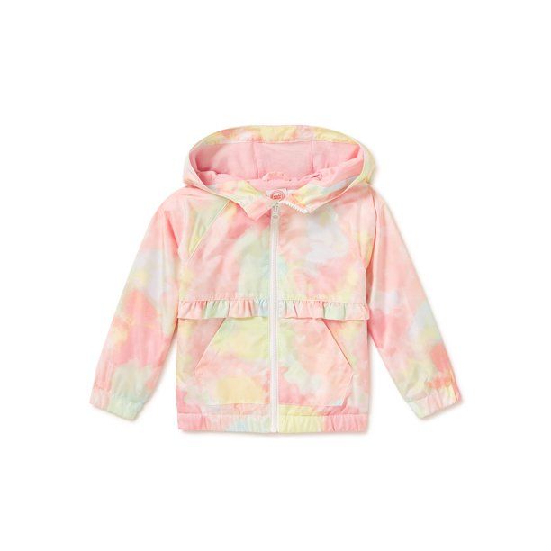 Wonder Nation Baby and Toddler Girls' Printed Windbreaker Jacket | Walmart (US)