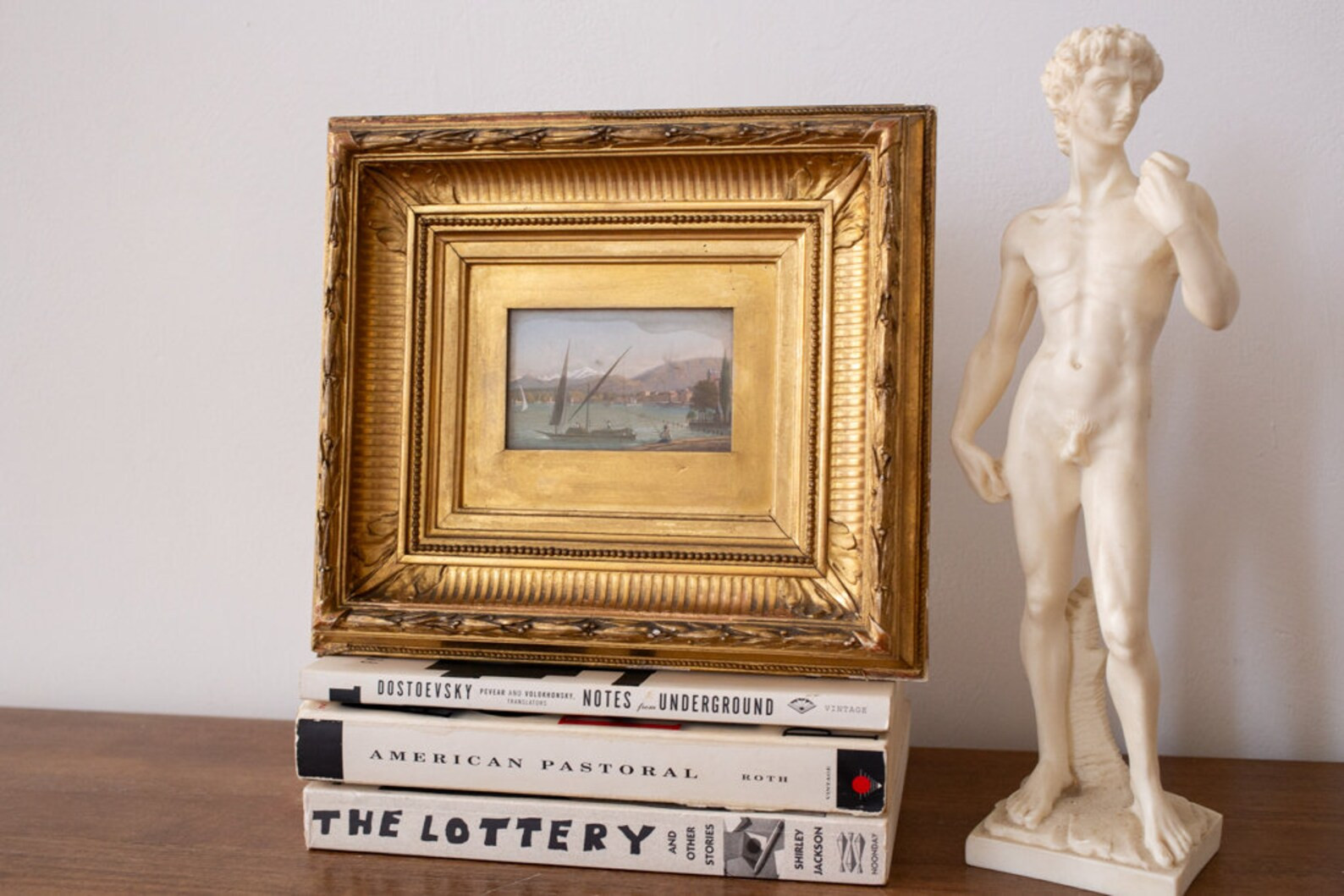 Small French Seascape in Gold Frame / Original Nautical Painting / Antique Coastal Wall Art / Fra... | Etsy (US)