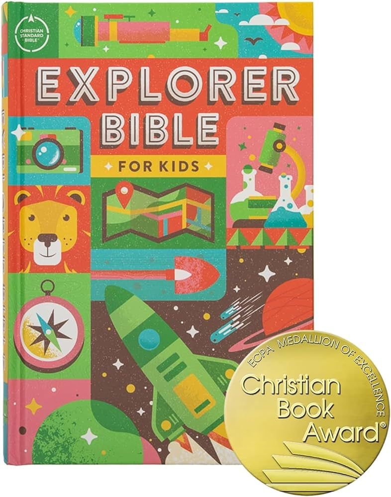 CSB Explorer Bible for Kids, Hardcover, Red Letter, Full-Color Design, Photos, Illustrations, Cha... | Amazon (US)