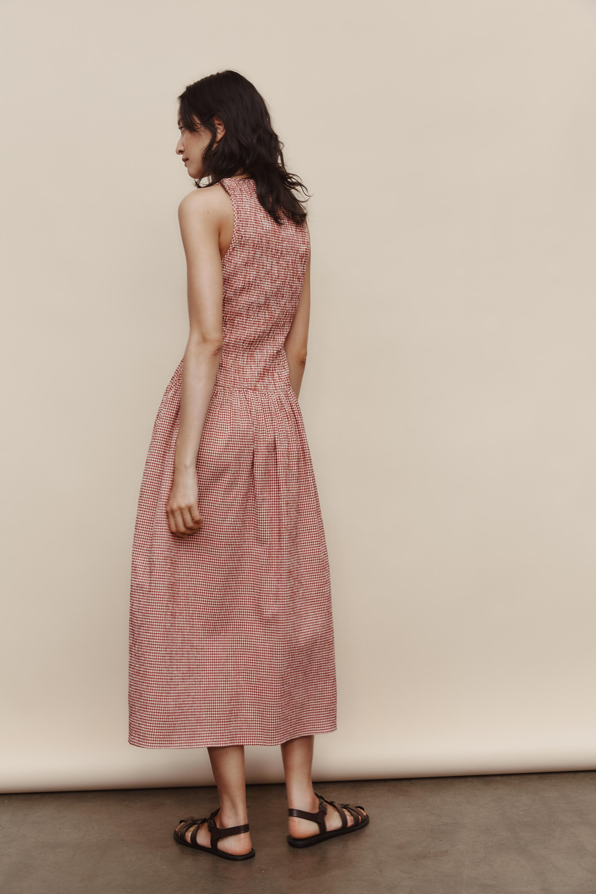 GINGHAM MIDI DRESS | Zara US