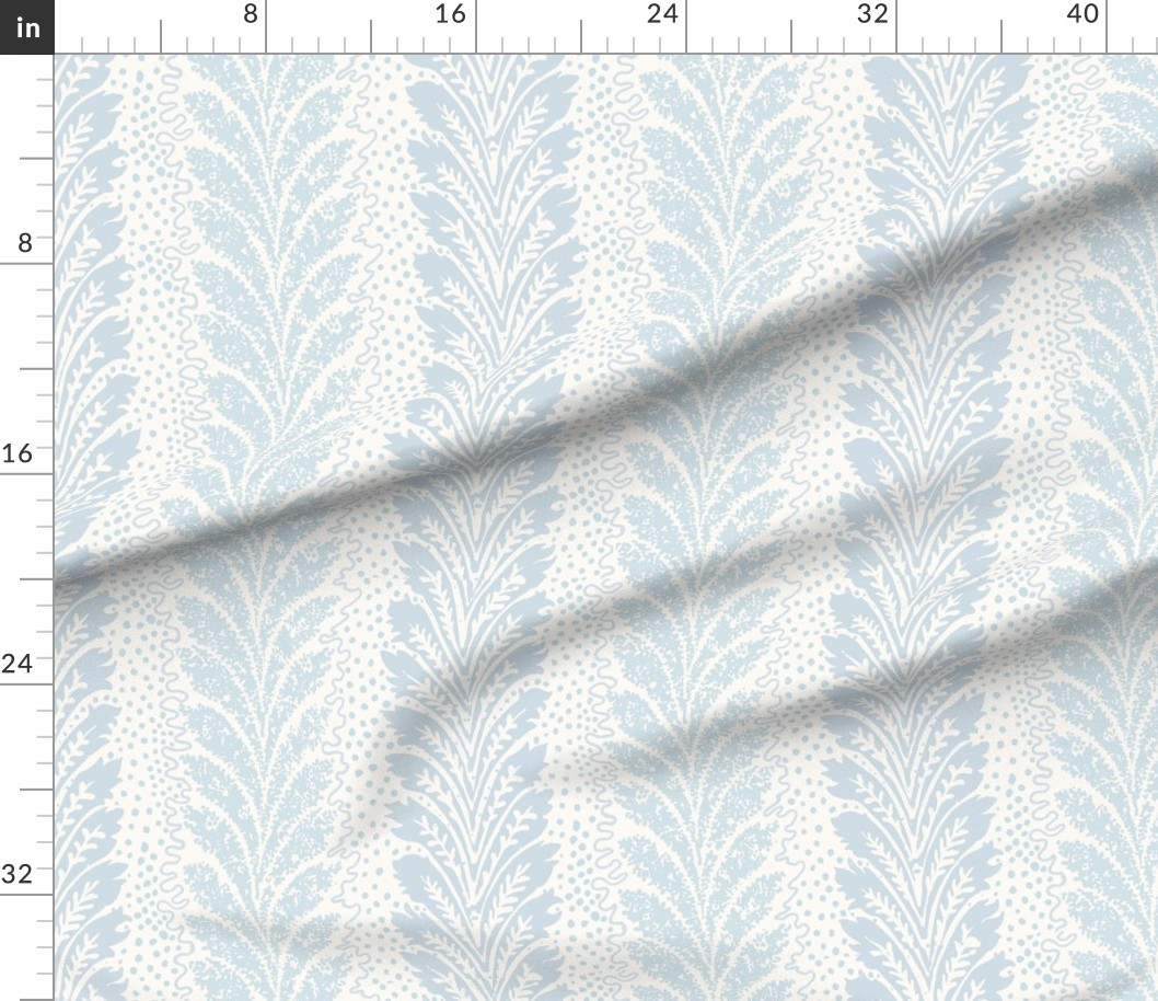 Fabric in British Feather Reverse Light Blue | Spoonflower