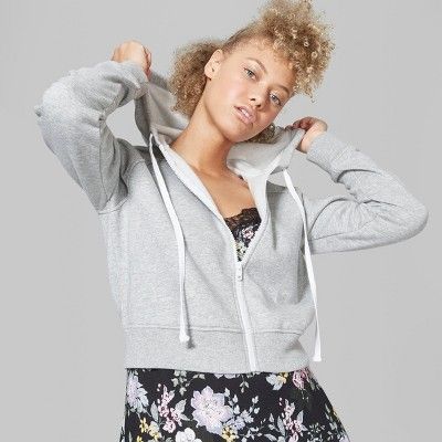 Women's Cropped Zip-Up Hoodie - Wild Fable™ | Target