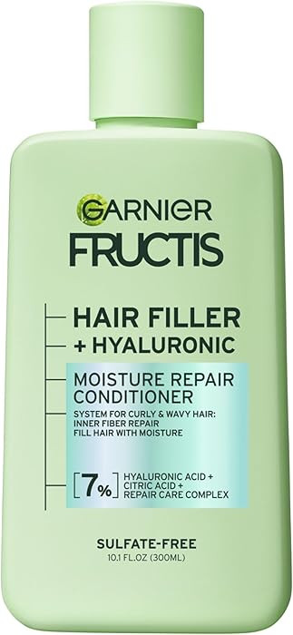 Garnier Fructis Hair Filler Moisture Repair Conditioner, Sulfate Free Conditioner for Curly, Wavy... | Amazon (US)