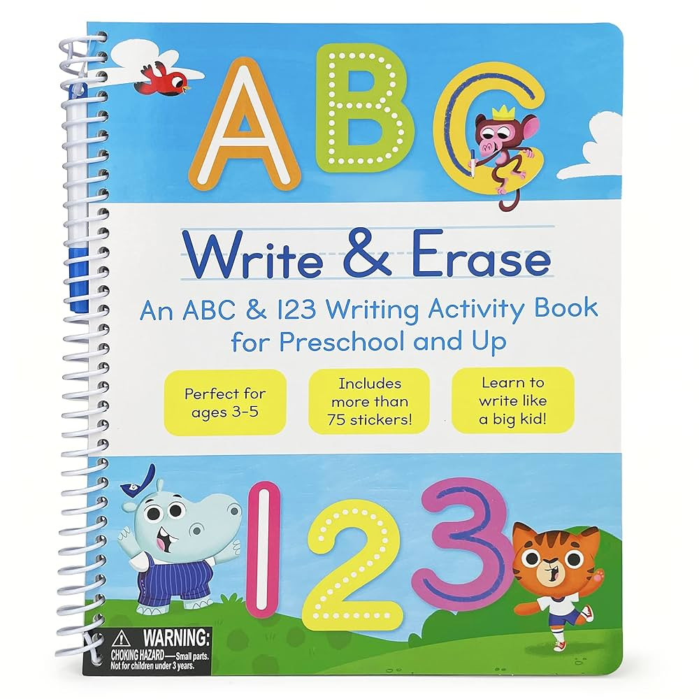 Write & Erase ABC and 123: Wipe Clean Writing & Tracing Workbook Skills for Preschool Kids and Up... | Amazon (US)