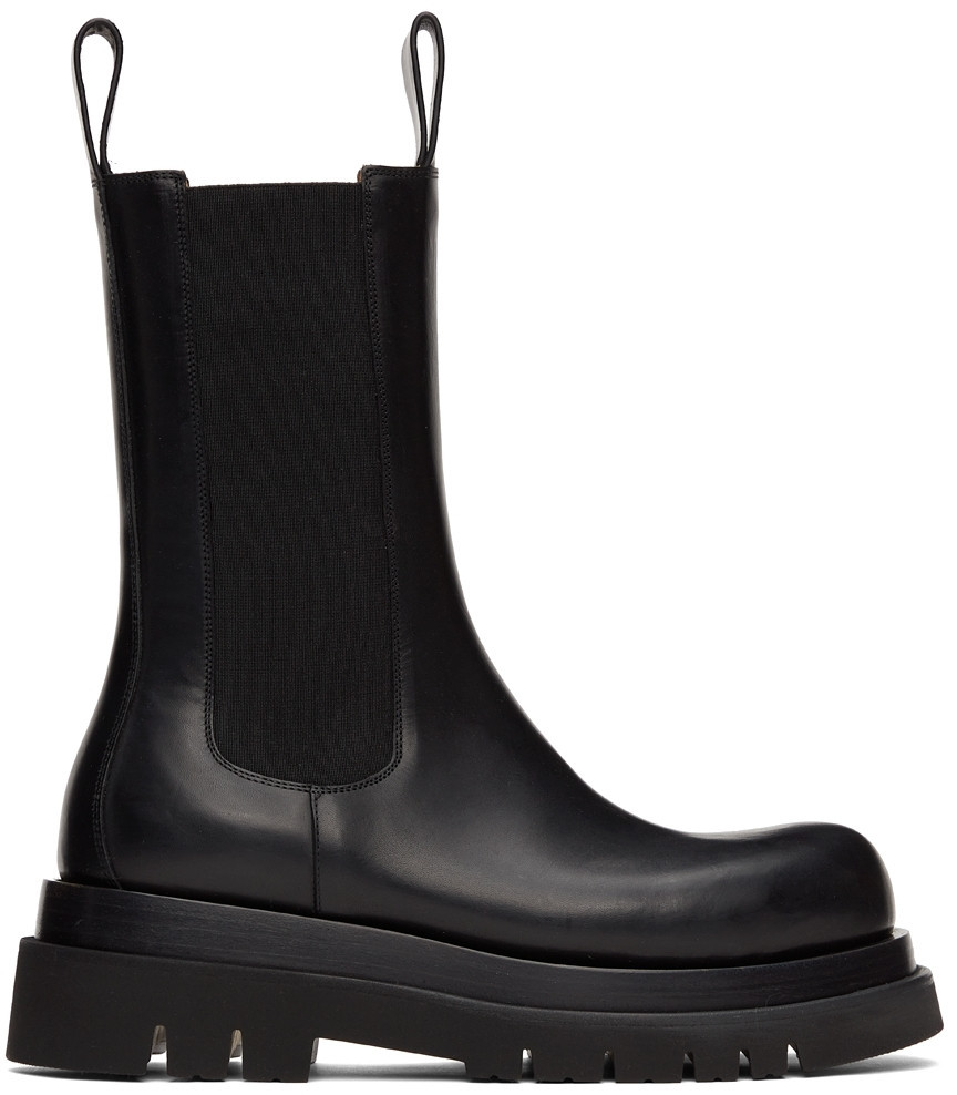 Bottega Veneta Black Lug Chelsea Boots | SSENSE
