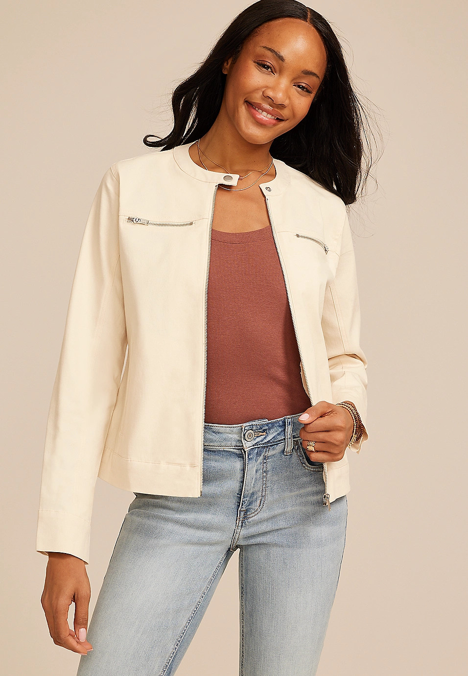 Biker Twill Jacket | Maurices