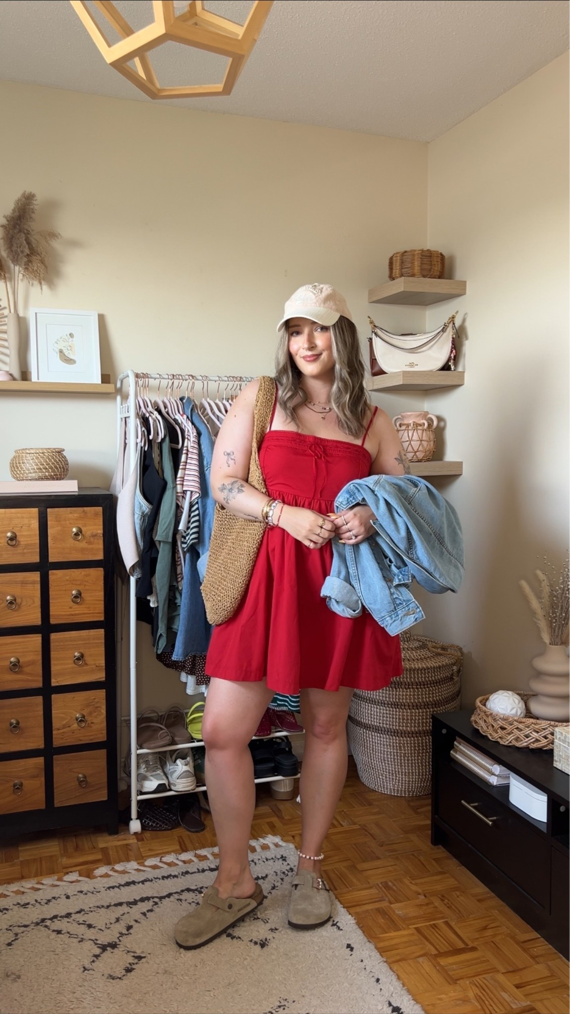 Easy summer to fall transition outfit! Wearing my usual size L in the dress (has built in shorts and pockets!), sized up to XL in the denim jacket for an oversized fit. I’m a 9.5-10 shoe and wear a 40 in the Birkenstock clogs

#LTKsale #LTKmidsize #LTKdresses