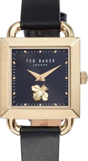Taliah Bee Leather Strap Watch, 28mm | Nordstrom