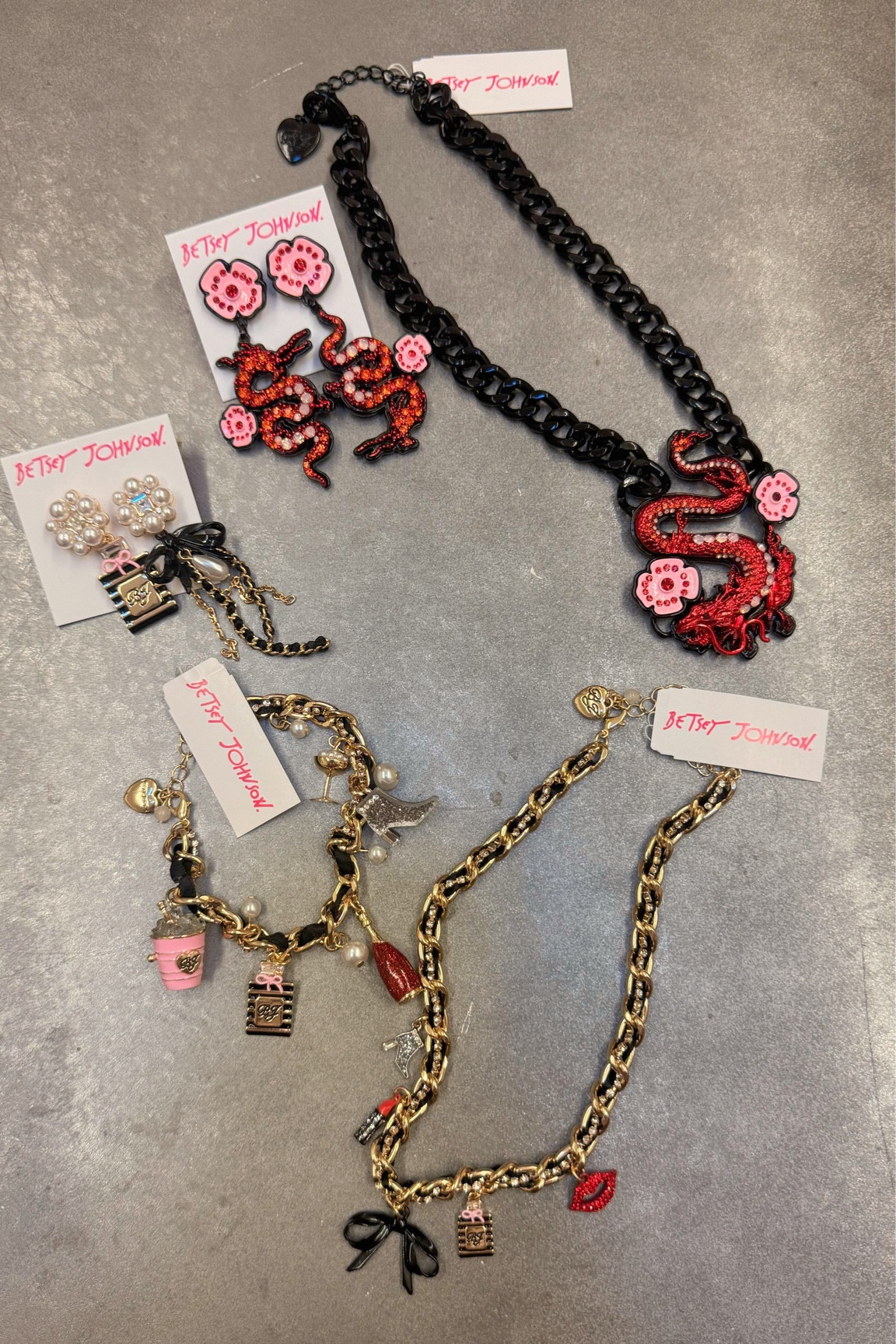 Betsey Johnson Jewelry! Dragon Lunar New Year and going all out for New Years theme 🥳

#LTKstyletip #LTKparties #LTKSeasonal