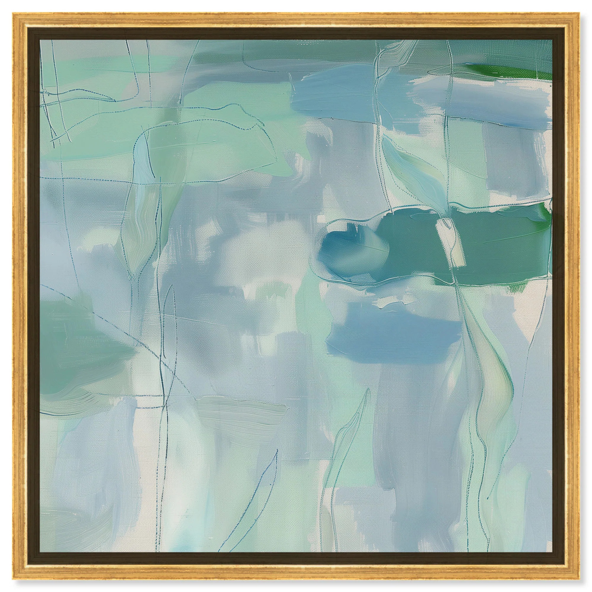 Lilly Pad Abstract I Canvas Coastal Farmhouse Wall Art by Art Remedy | Wayfair North America