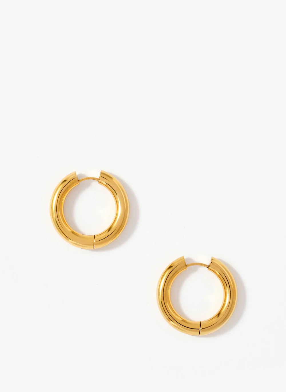 Gold Stainless Steel Large Hoop Earrings | Mint Velvet