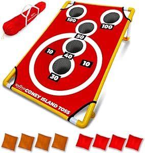 SWOOC Games - Coney Island Toss - Boardwalk Inspired Cornhole Board Set with Carrying Case & 15+ ... | Amazon (US)