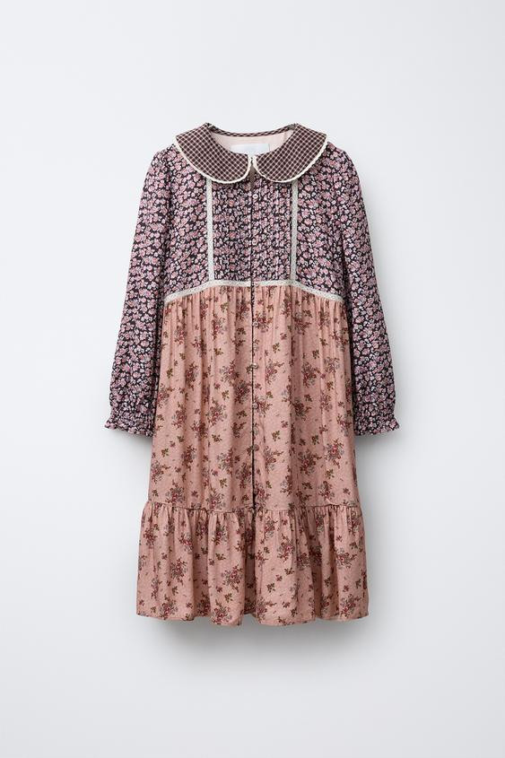 FLORAL PATCHWORK DRESS | Zara US