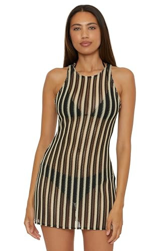 BECCA Cabo - Women's High Neck Dress, Casual, Beach Cover Ups for Women, Black Natural, Small | Amazon (US)