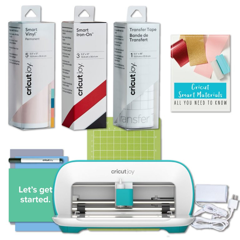 Cricut Joy Machine Bundle with Premium Permanent Vinyl and StrongBond Iron-On Samplers | Walmart (US)