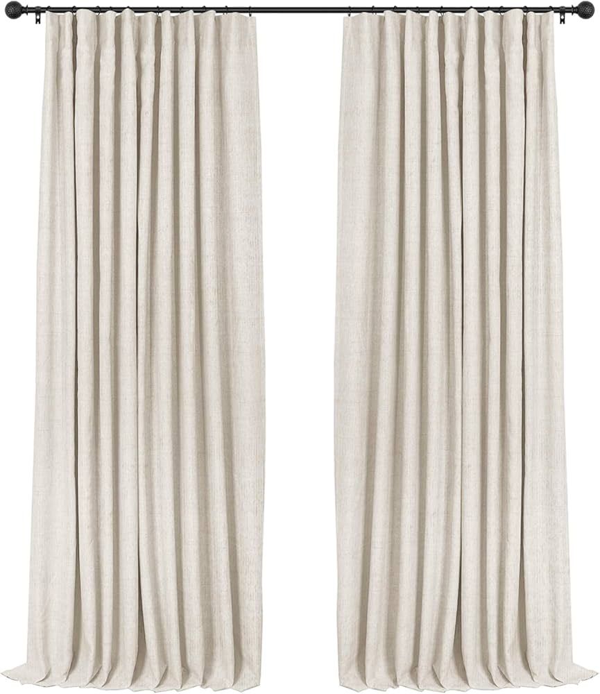 INOVADAY Cream Blackout Curtains 84 Inches Long, 100% Full Light Blocking Thermal Insulated Room ... | Amazon (US)