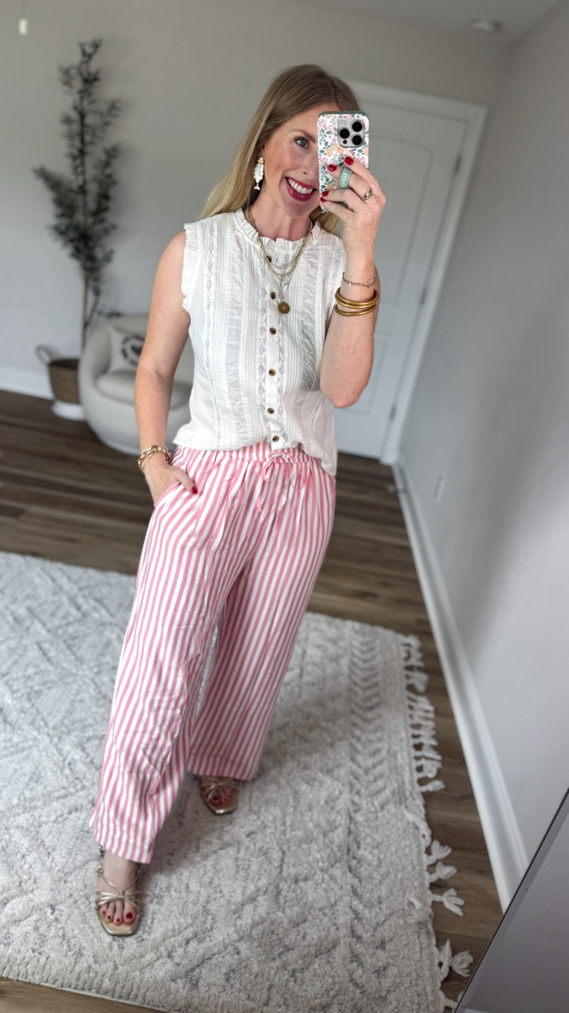 Weekend Walmart Wins try-on
Lace top- medium 
Striped pants- medium

#LTKootd #LTKmomlife