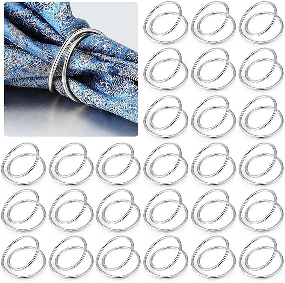 Inbagi 36 Pcs Metal Spiral Napkin Rings Buckles Simple Alloy Rings Serviette Napkin Holders for C... | Amazon (US)