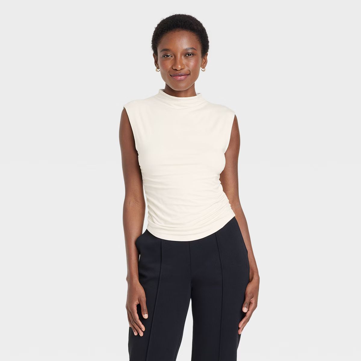 Women's Slim Fit Short Sleeve Mock Turtleneck T-Shirt - A New Day™ | Target