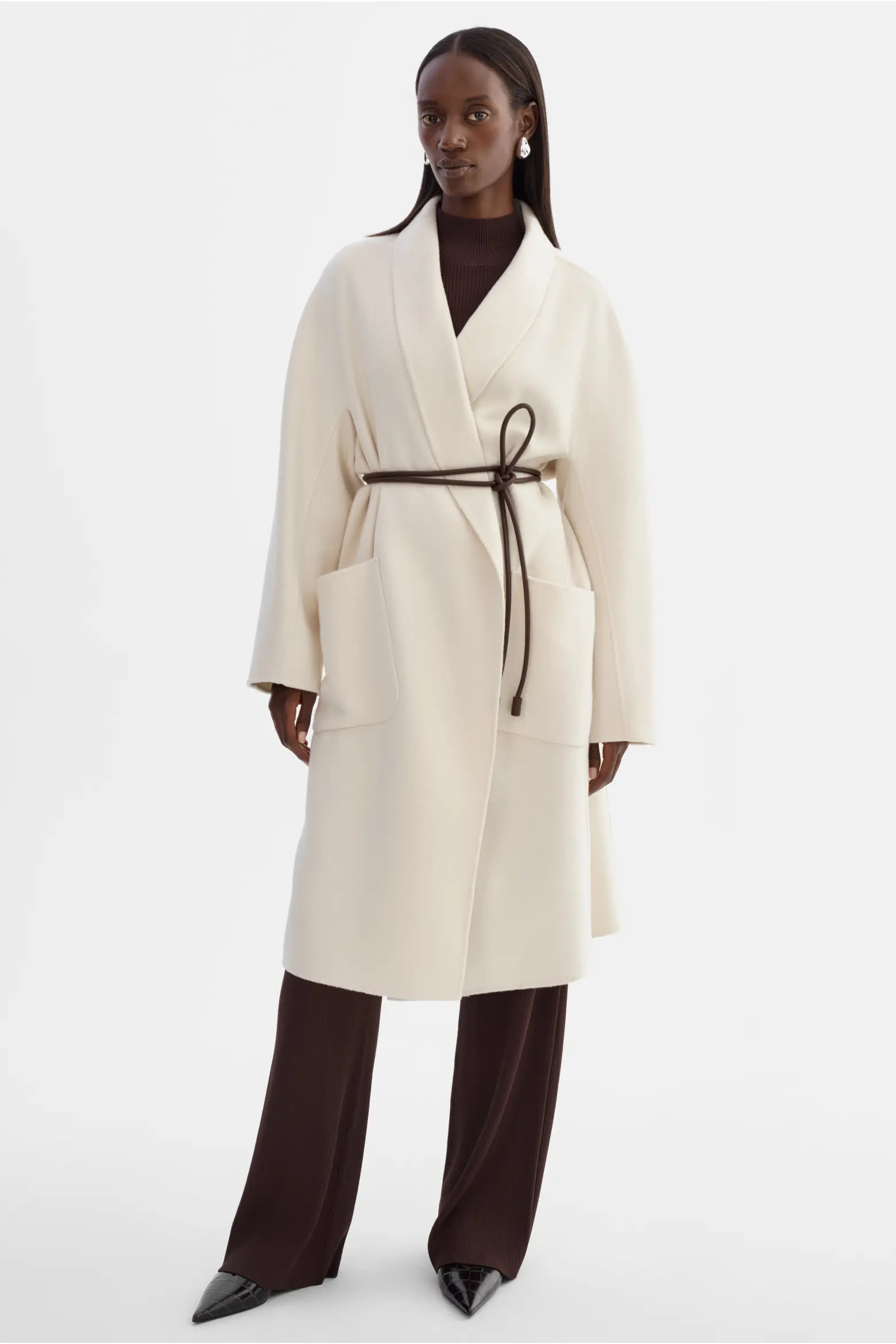 THARA | Shawl Collar Wool Coat (Women) | Nordstrom | Nordstrom