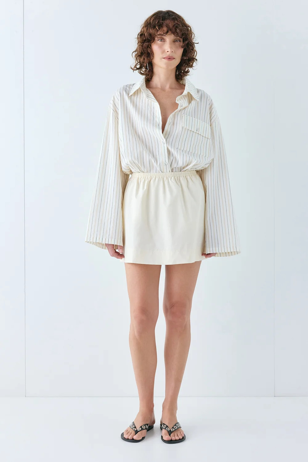 Elka Mini Skirt Cream | VRG Grl