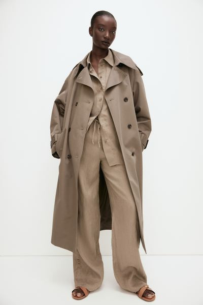 Wide-leg Linen Pants - Light beige - Ladies | H&M US | H&M (US + CA)